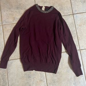 Primark Atmosphere Plum Embellished Collar Sweater